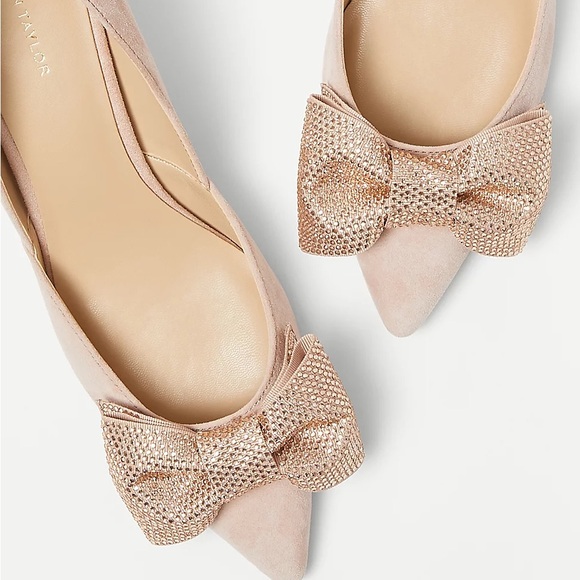 New women Sz 9 kitten heel bow statement d'orsay opal blush sophisticated shoes - Picture 3 of 8